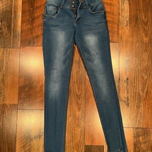 High-Waisted Blue Jeans